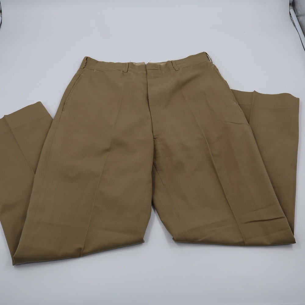 Vintage Davis Clothing Company Khaki Trousers Mens 32 Tan High Rise Straight Leg